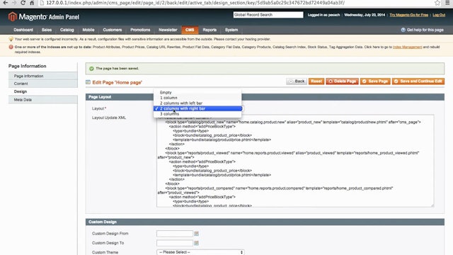 Magento Mechanics: Lesson 11 - How to change page columns
