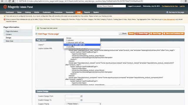 Magento Mechanics: Lesson 11 - How to change page columns