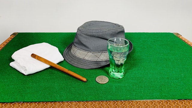 VICTOR PEACOCK'S GLASS, HAT & CHAIR