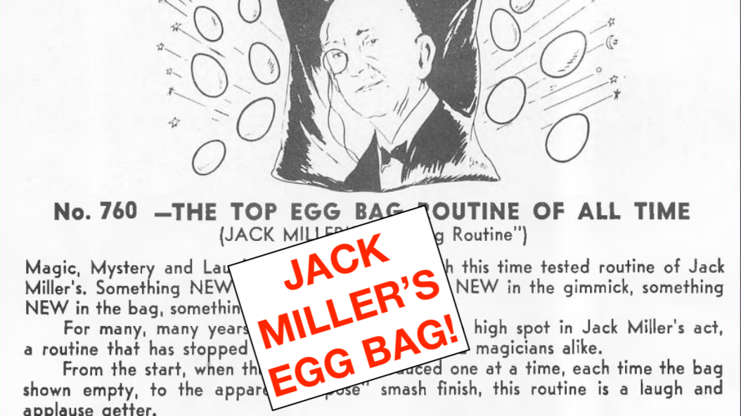 JACK MILLER'S EGG BAG - 