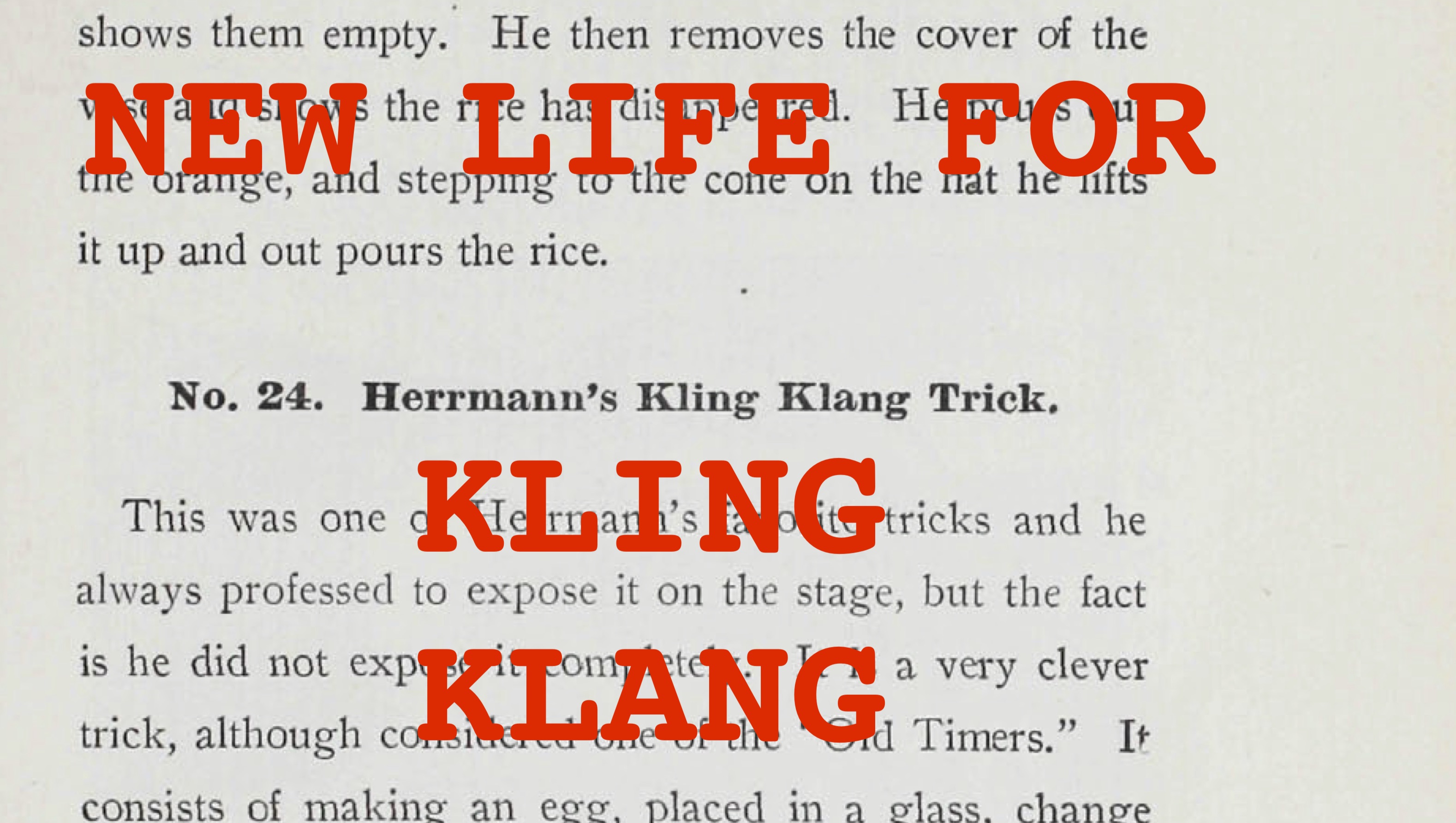 NEW LIFE FOR KLING-KLANG Pt1