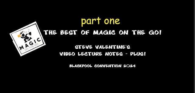 THE BLACKPOOL VIDEO LECTURE  NOTES  - PART ONE 