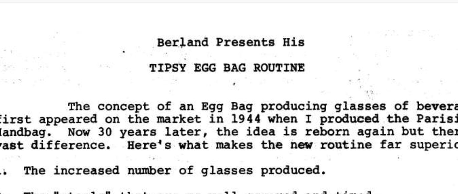 THE TIPSY EGG BAG