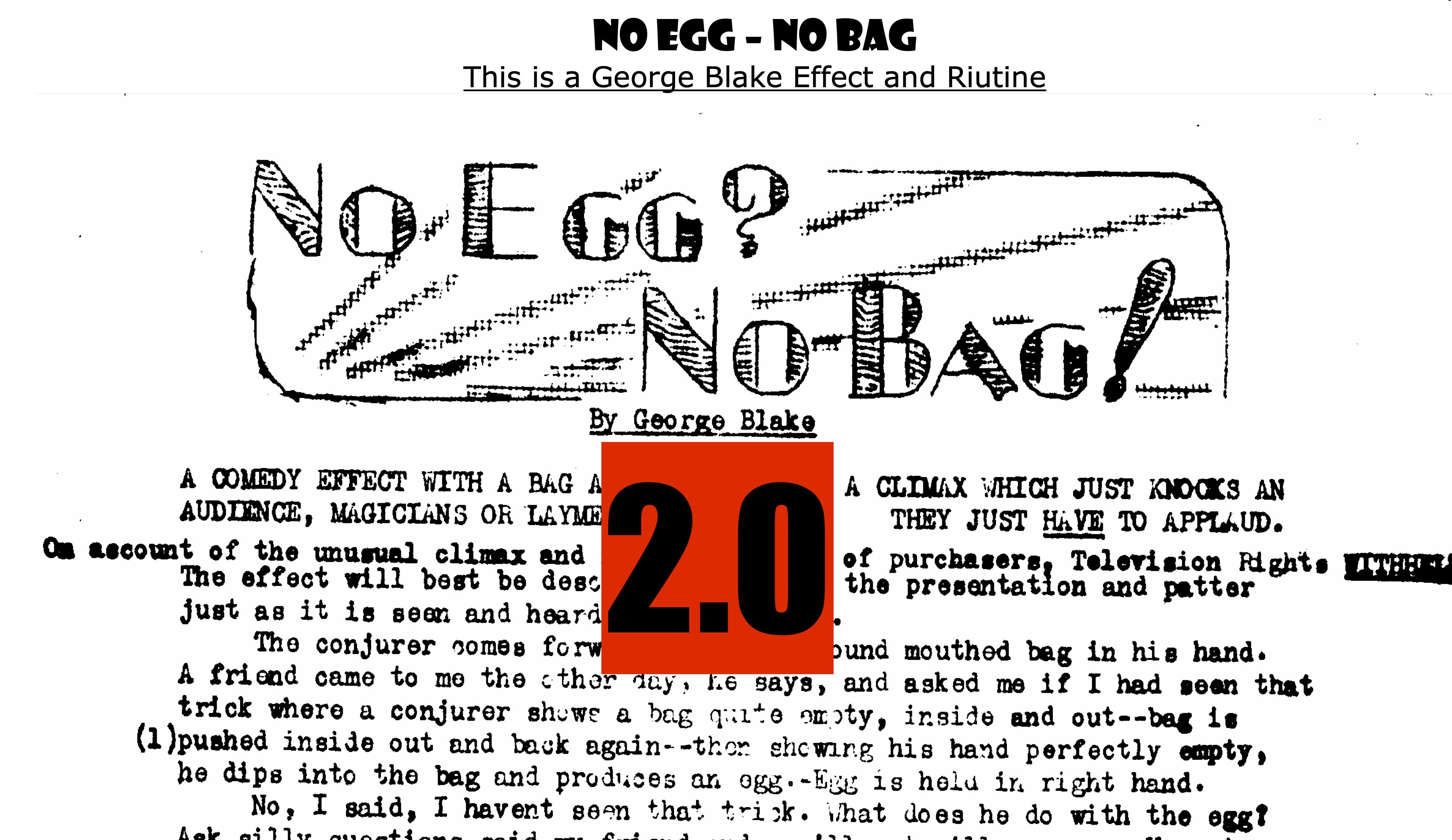 5 NO EGG - NO BAG 2.0 ADDITIONAL TIPS