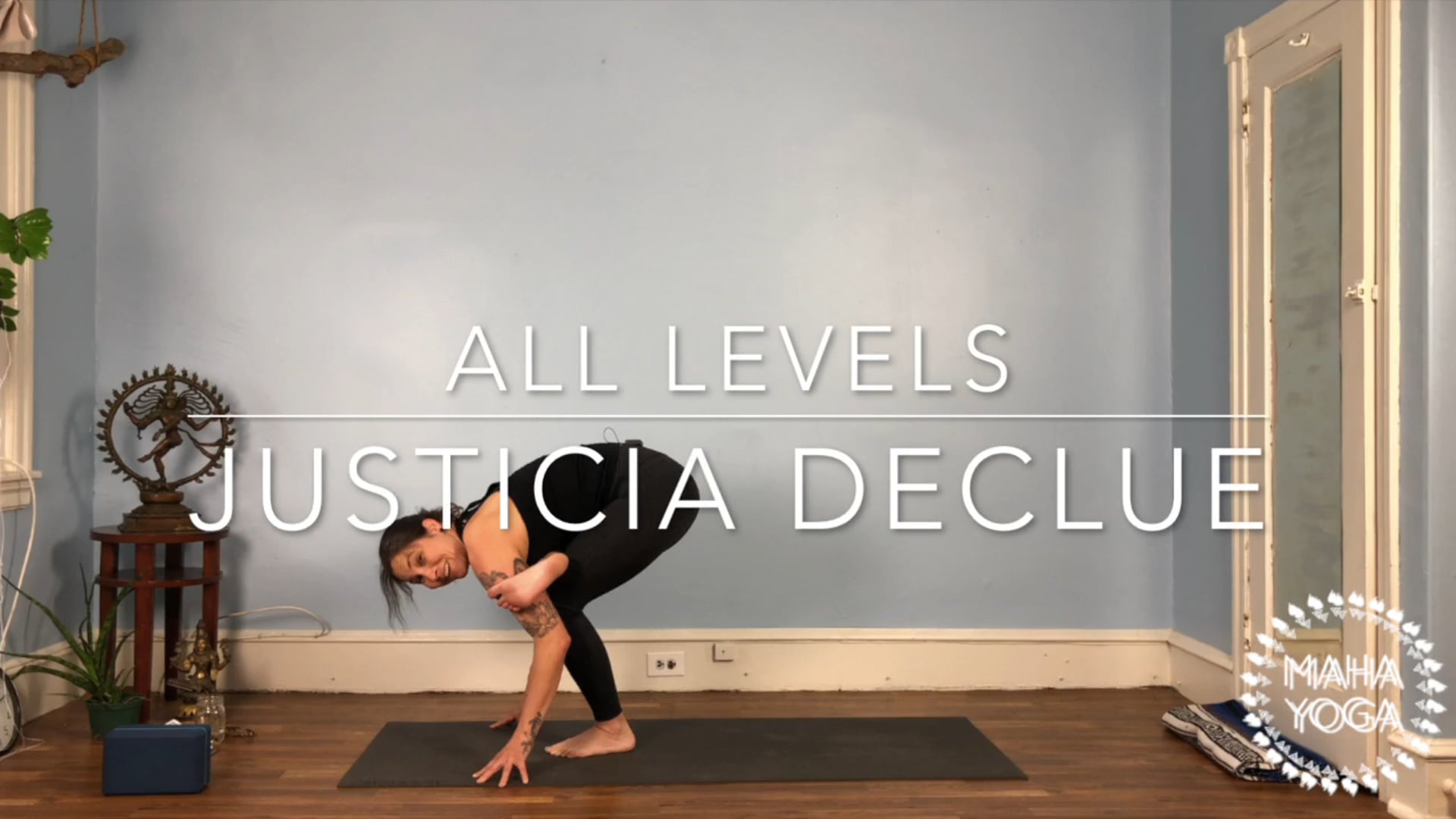 75 min all levels w/ Justicia: hips & arm balances