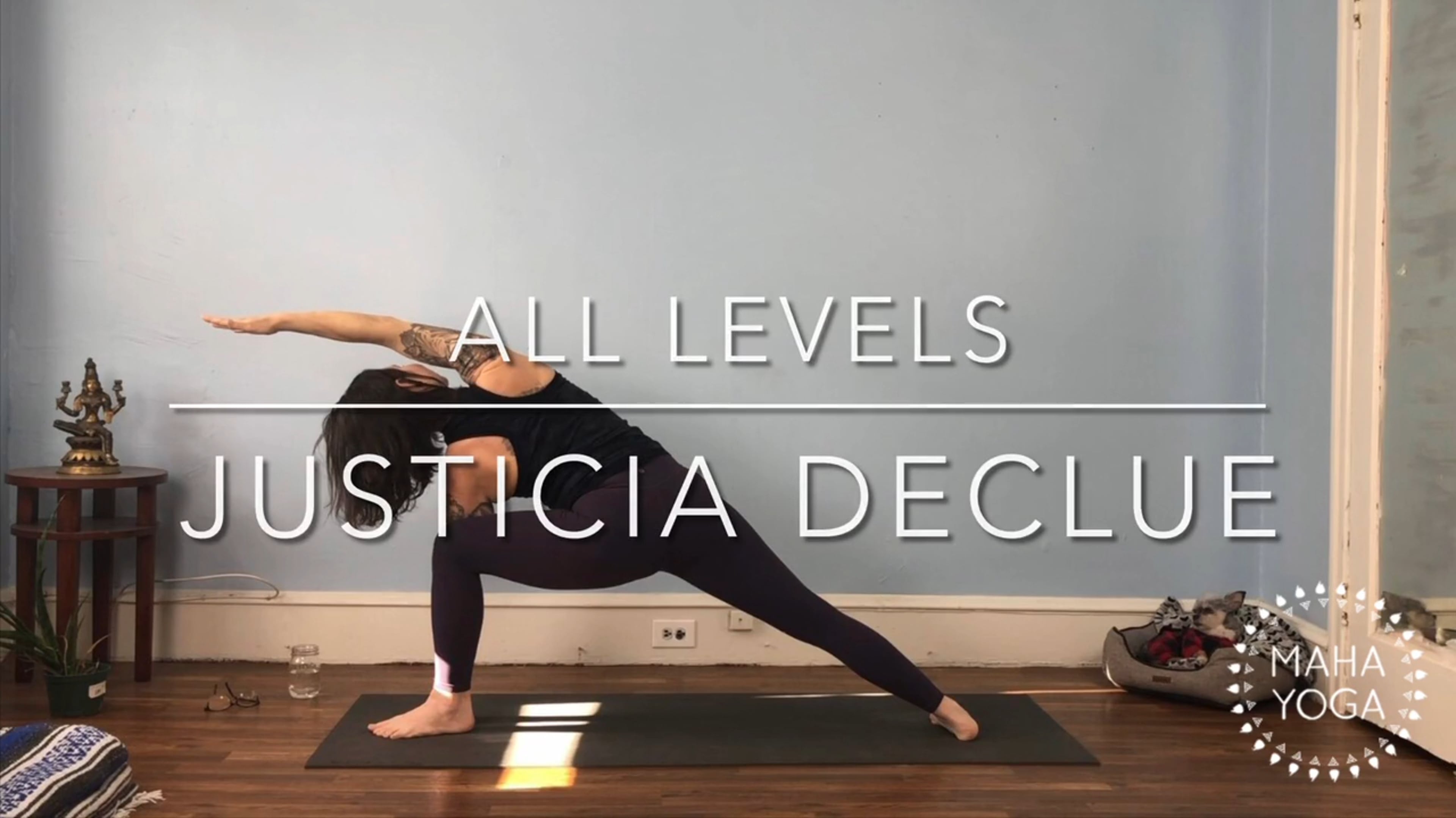 30 min all levels w/ Justicia: hips, twists & hamstrings