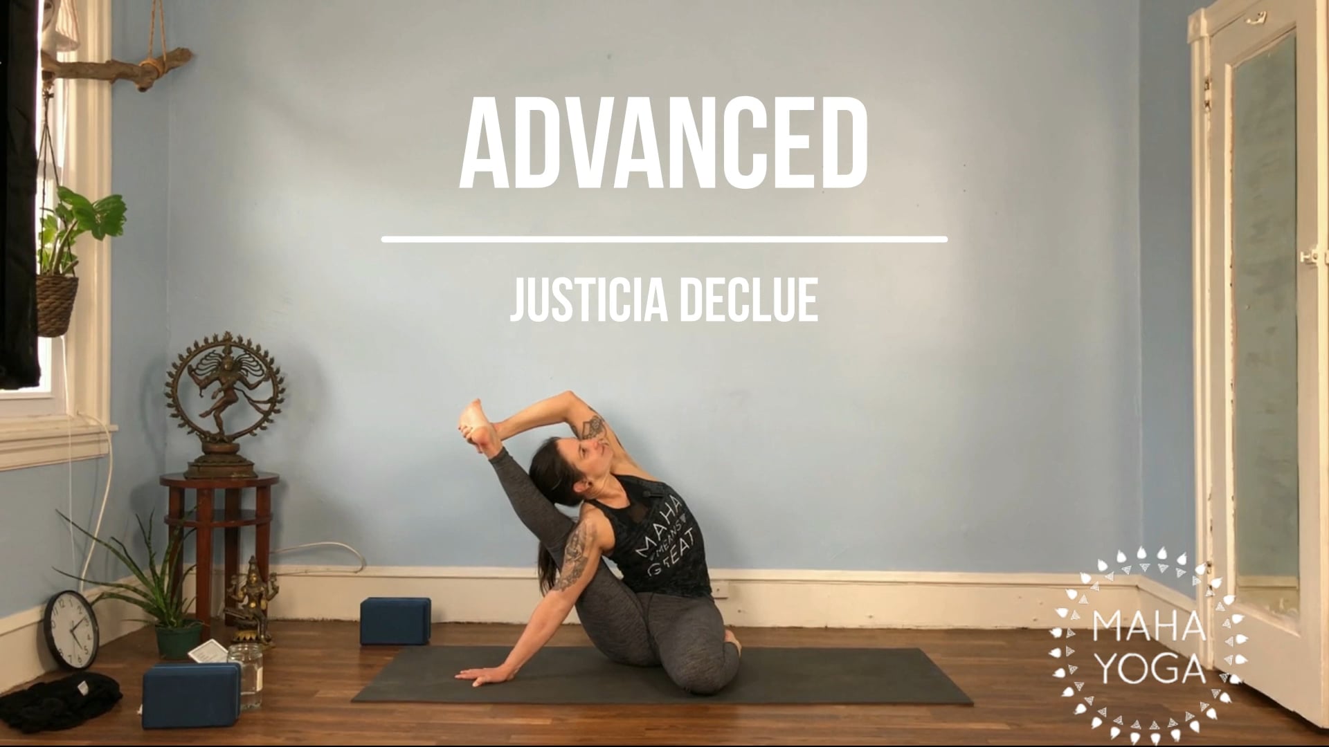 90 min advanced w/ Justicia: hamstrings, twists, & side bends