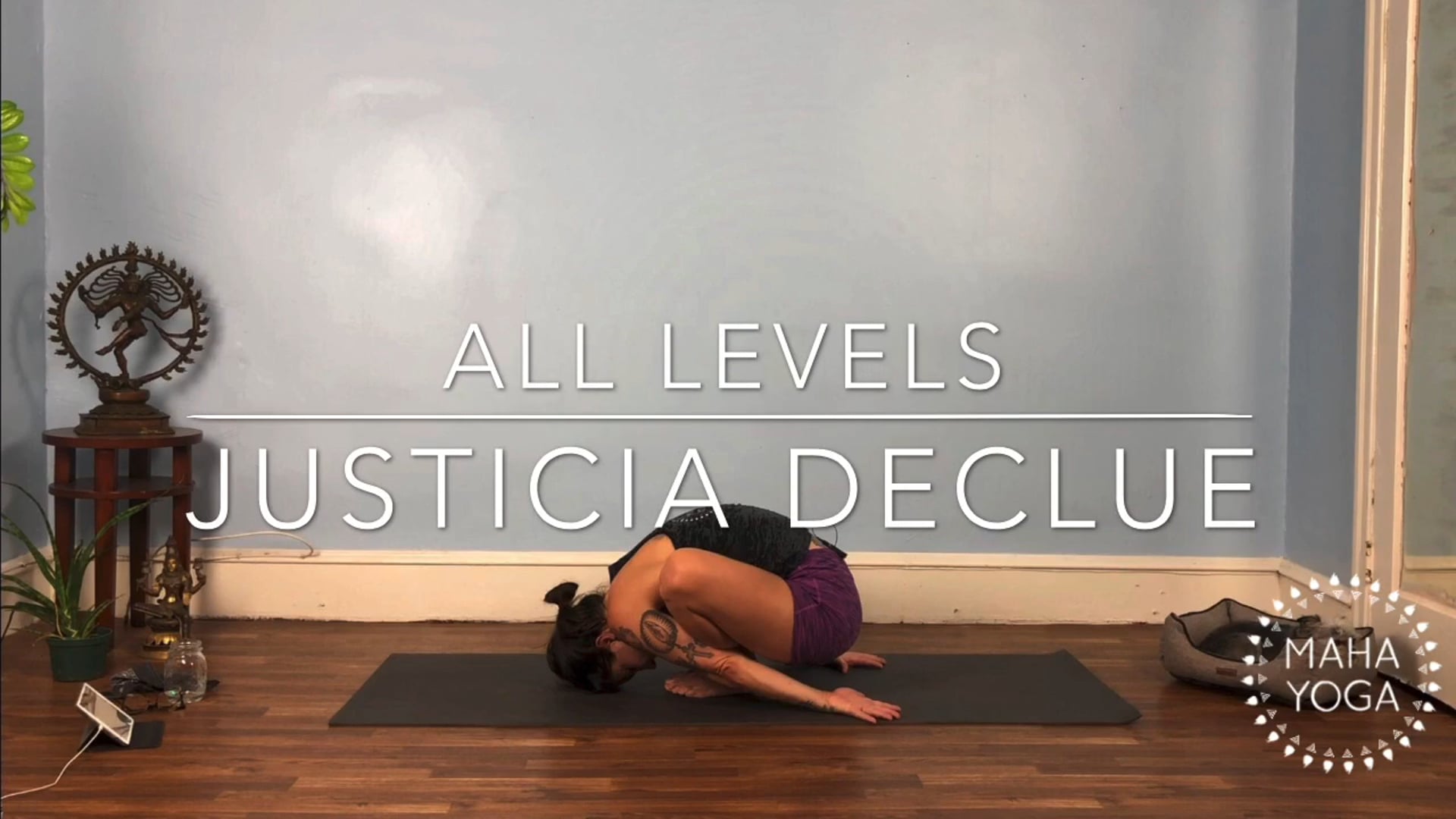75 min all levels w/ Justicia: forward bends & hip openers