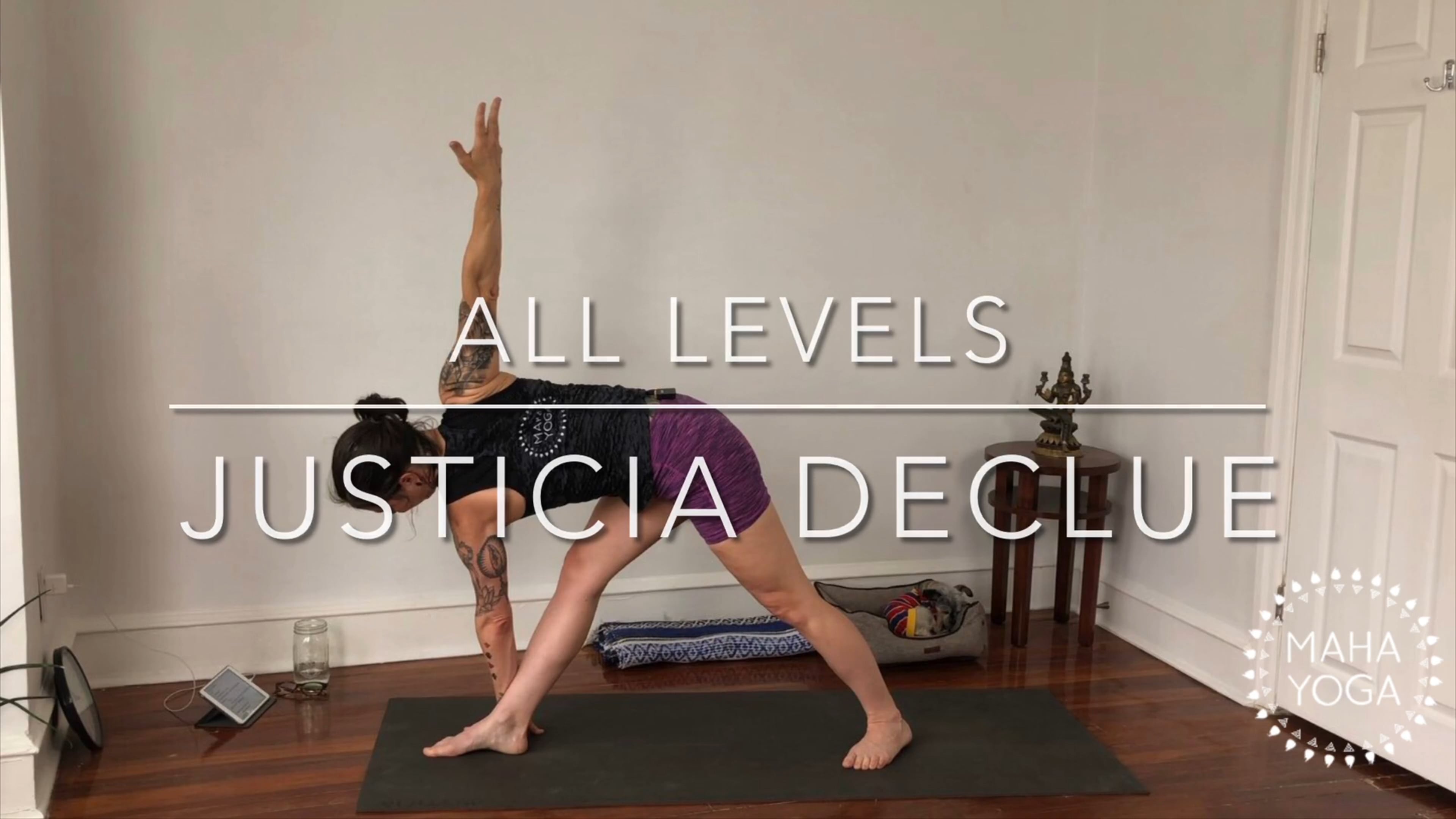 60 min all levels w/ Justicia: hips & hamstrings