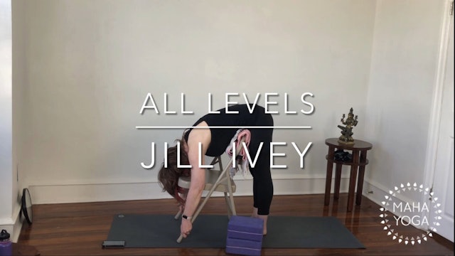 6 min all levels w/ Jill: restorative forward fold tutorial