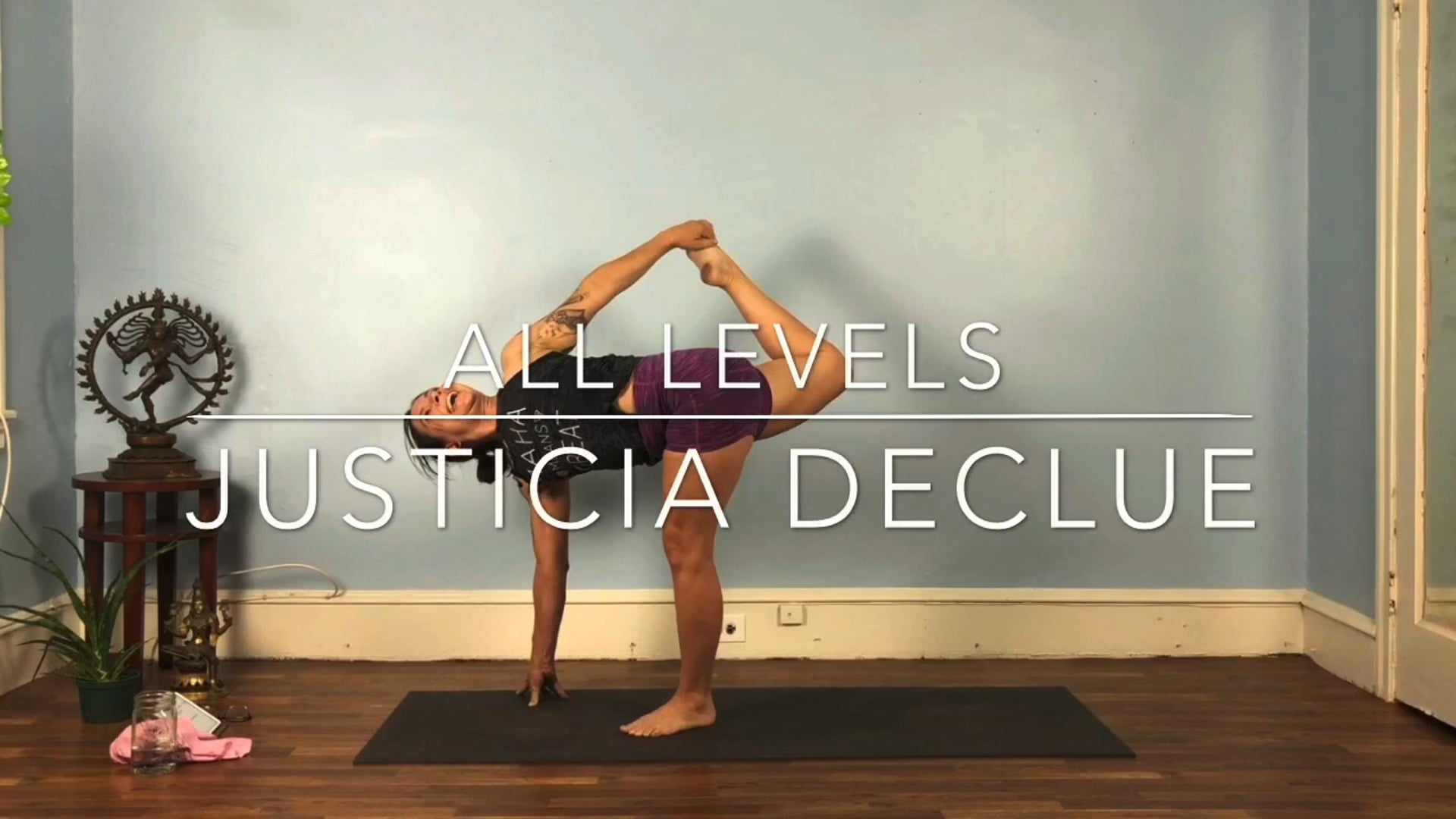 75 min all levels w/ Justicia: hamstrings, binds, & twists