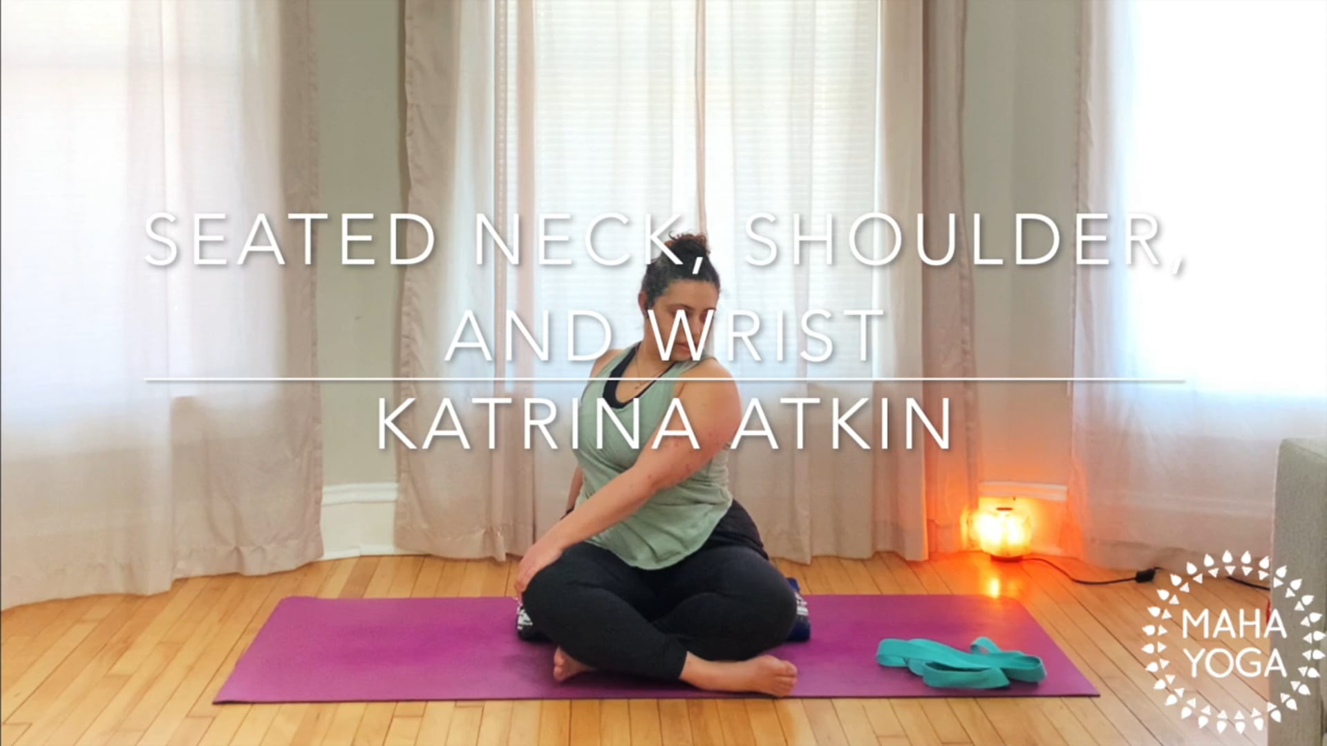 20 min all levels w/ Katrina: seated neck, shoulders, & wrists