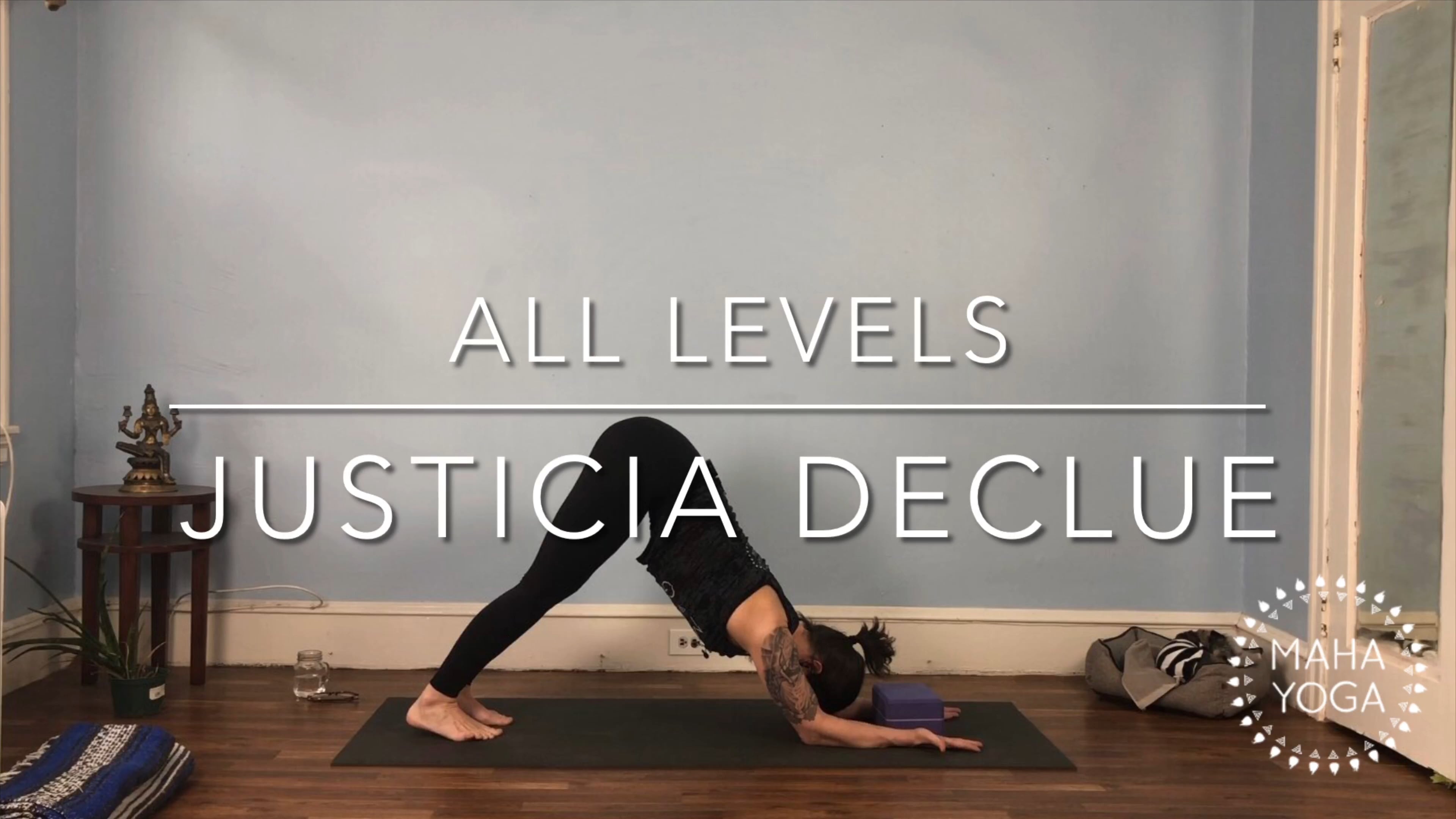 60 min all levels w/ Justicia: chest, shoulder & upper back opening
