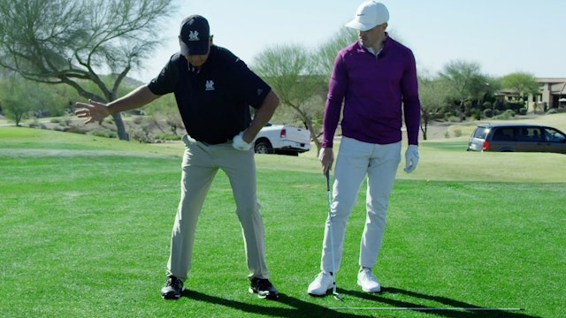 YOUR LEFT HIP STABILIZES THE MOMENTUM OF THE CLUB