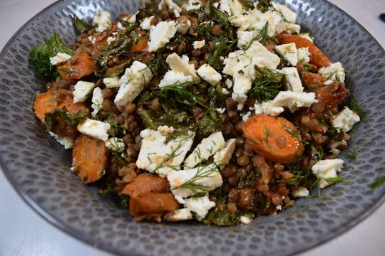 Spicy Carrot, Lentil and Kale Salad