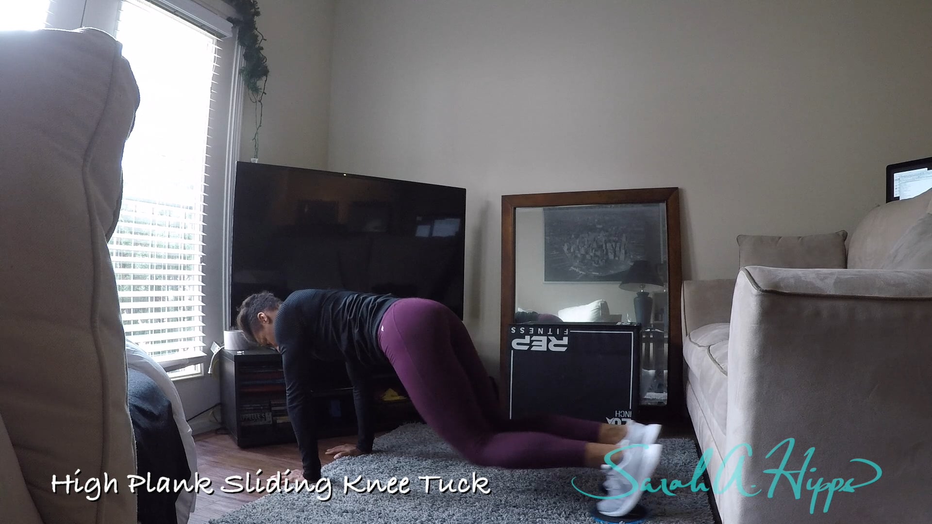 High Plank Sliding Knee Tuck
