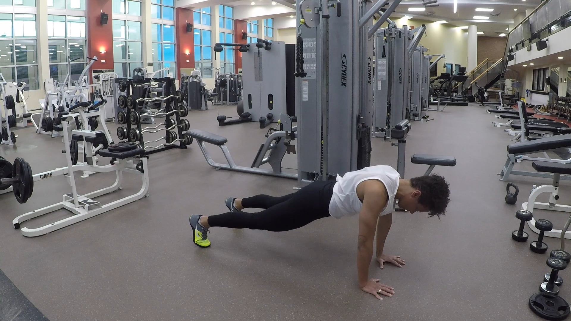 High Plank Alternating Opposite Toe Touch