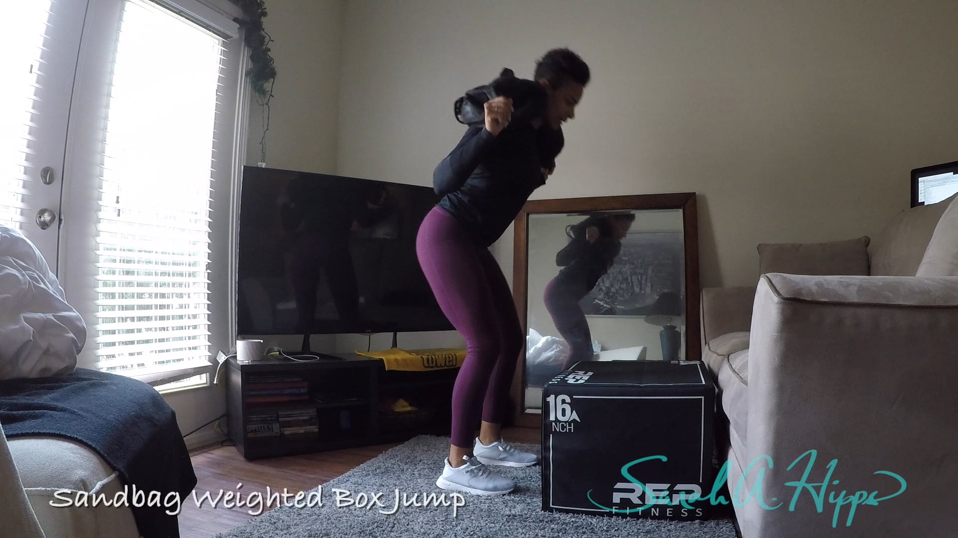 Sandbag Weighted Box Jump