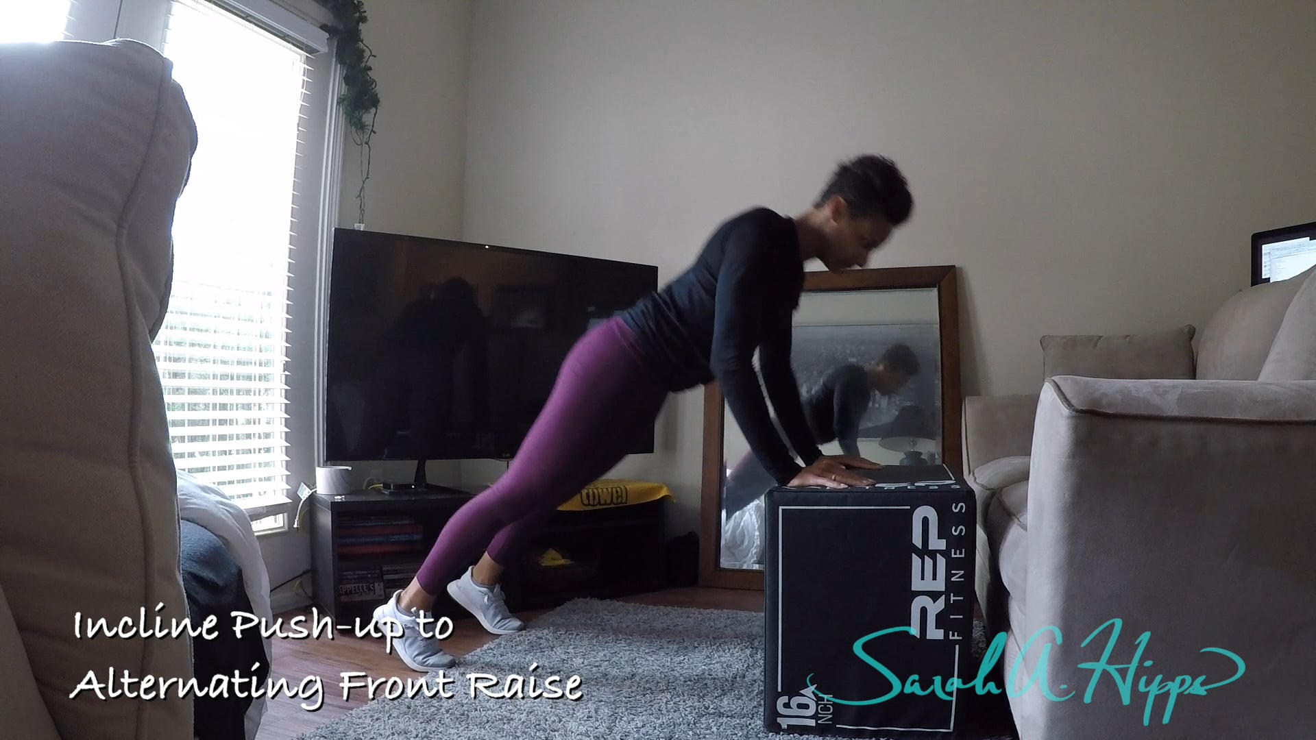 Incline Pushup to Alternating Front Raise