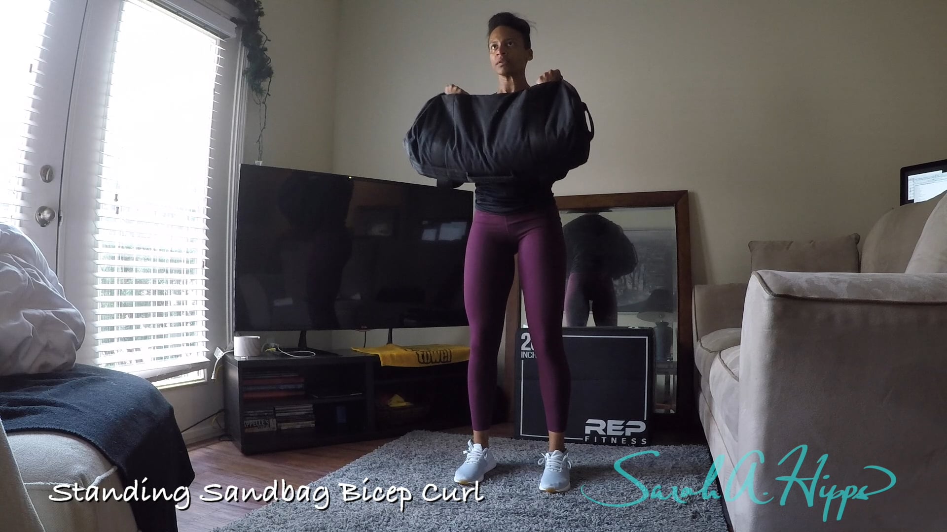 Standing Sandbag Bicep Curl
