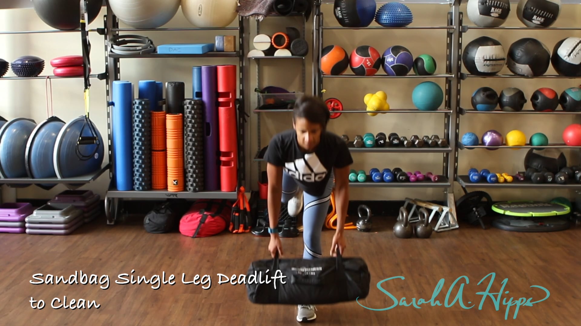 Sandbag Single Leg Deadlift to Clean