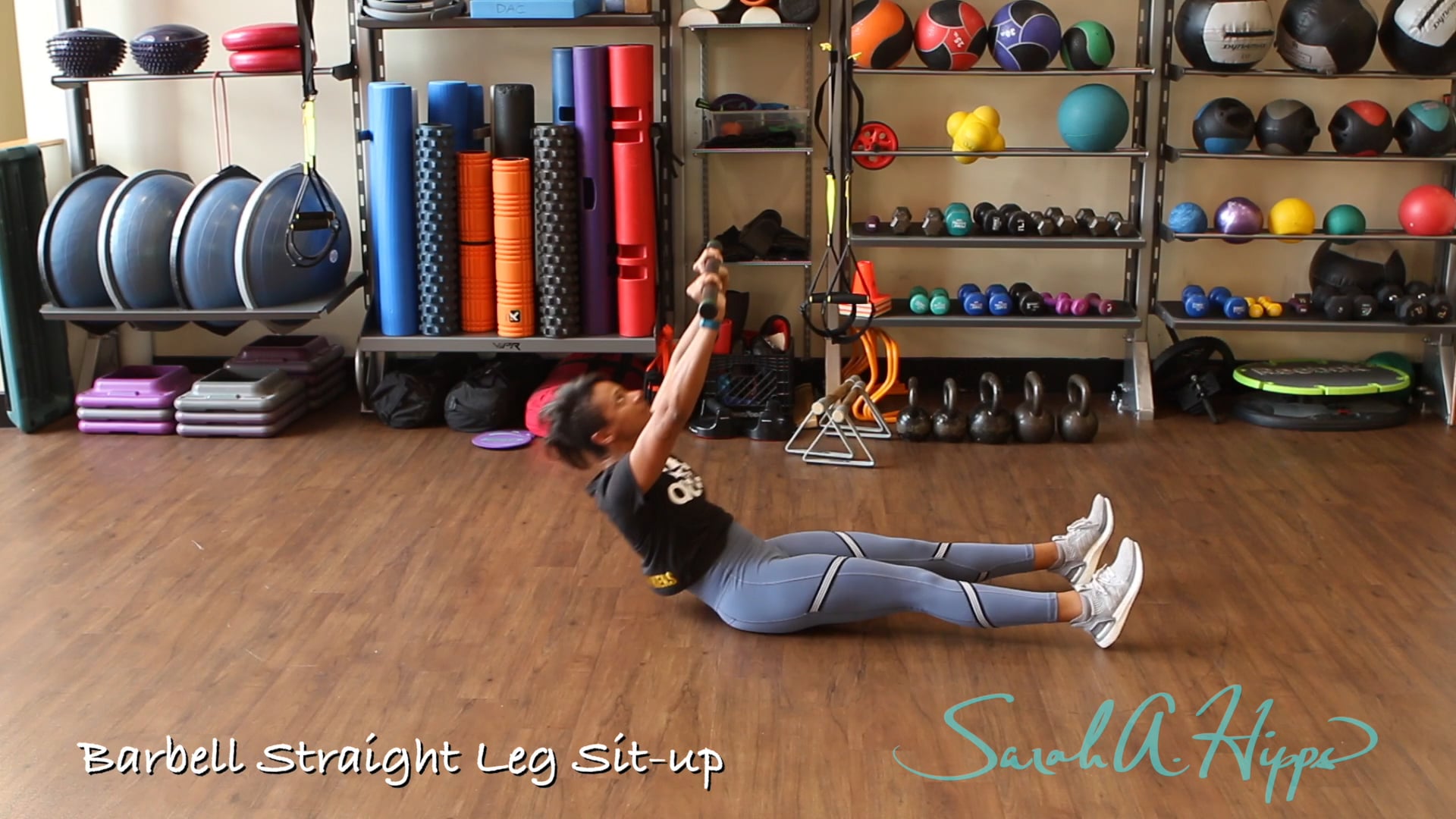 Barbell Straight Leg Sit-up