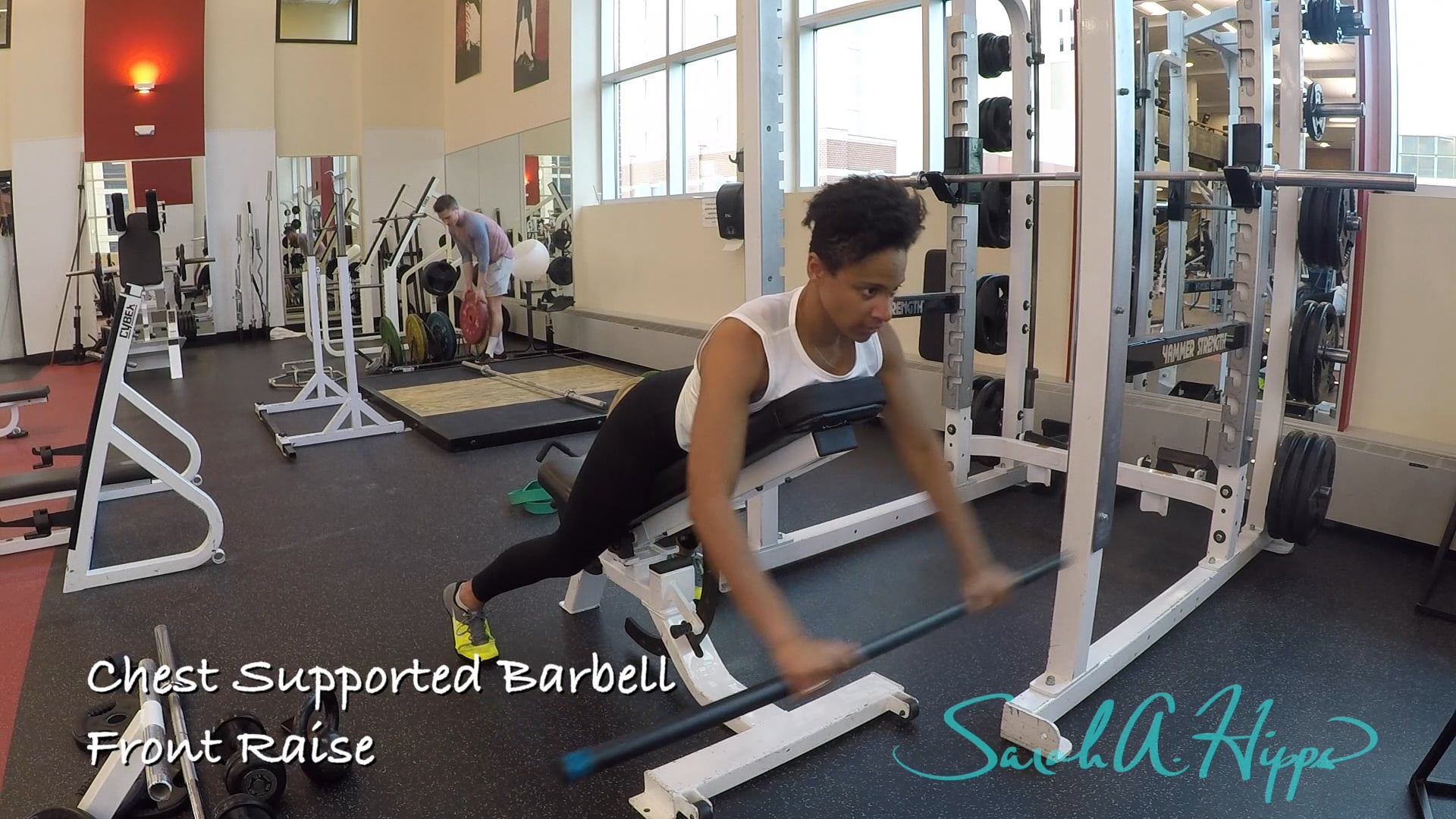 Chest Supported Barbell Front Raise