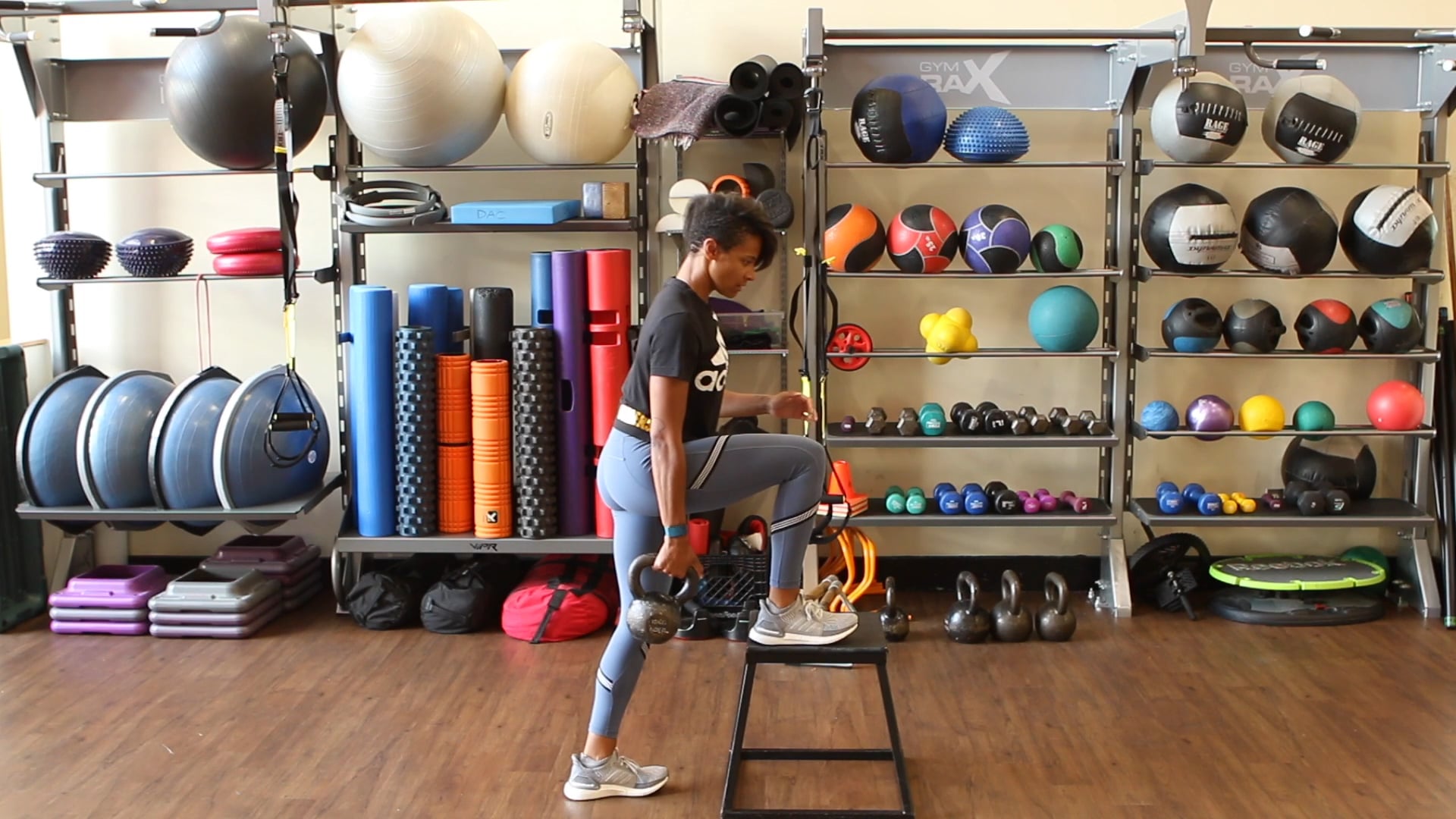 Front Foot Elevated Step-up to Single Leg Deadlift