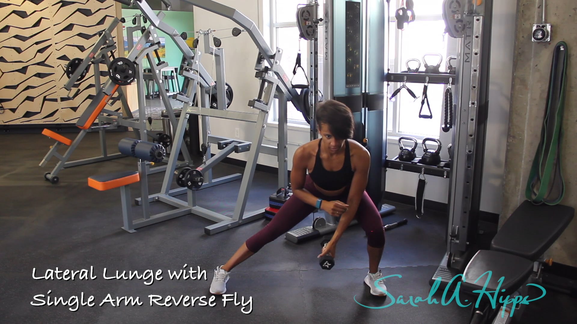 Lateral Lunge with Single Arm Reverse Fly