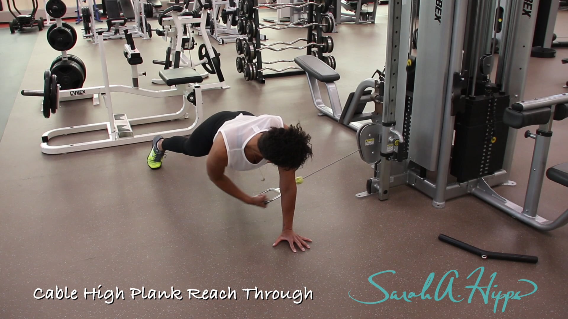 Cable High Plank Reach Through