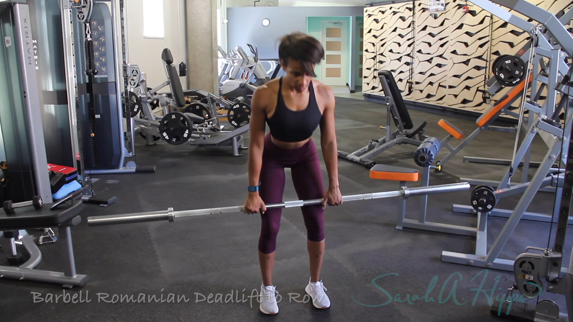 Barbell Romanian Deadlift to Row