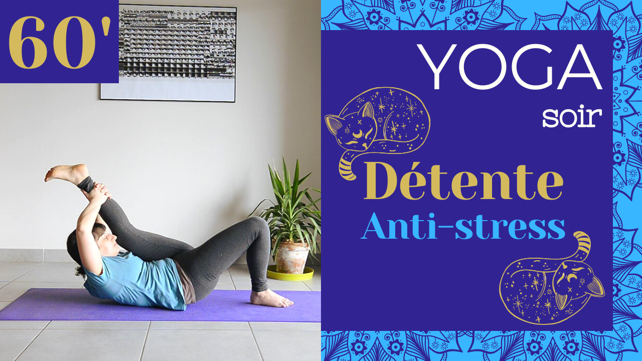 Hatha Yoga débutant : séance du soir 1h pour libérer le stress et les tensions