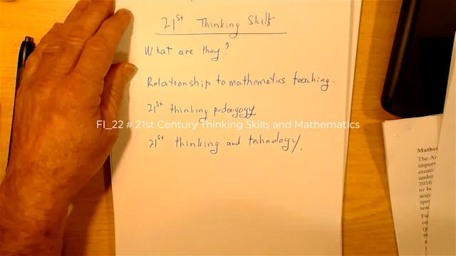 FI_22 # 21st Century Thinking Skills and Mathematics