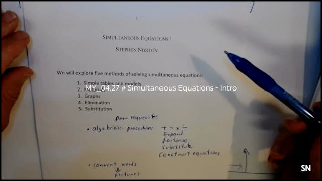 MY_04.27 # Simultaneous Equations - Intro