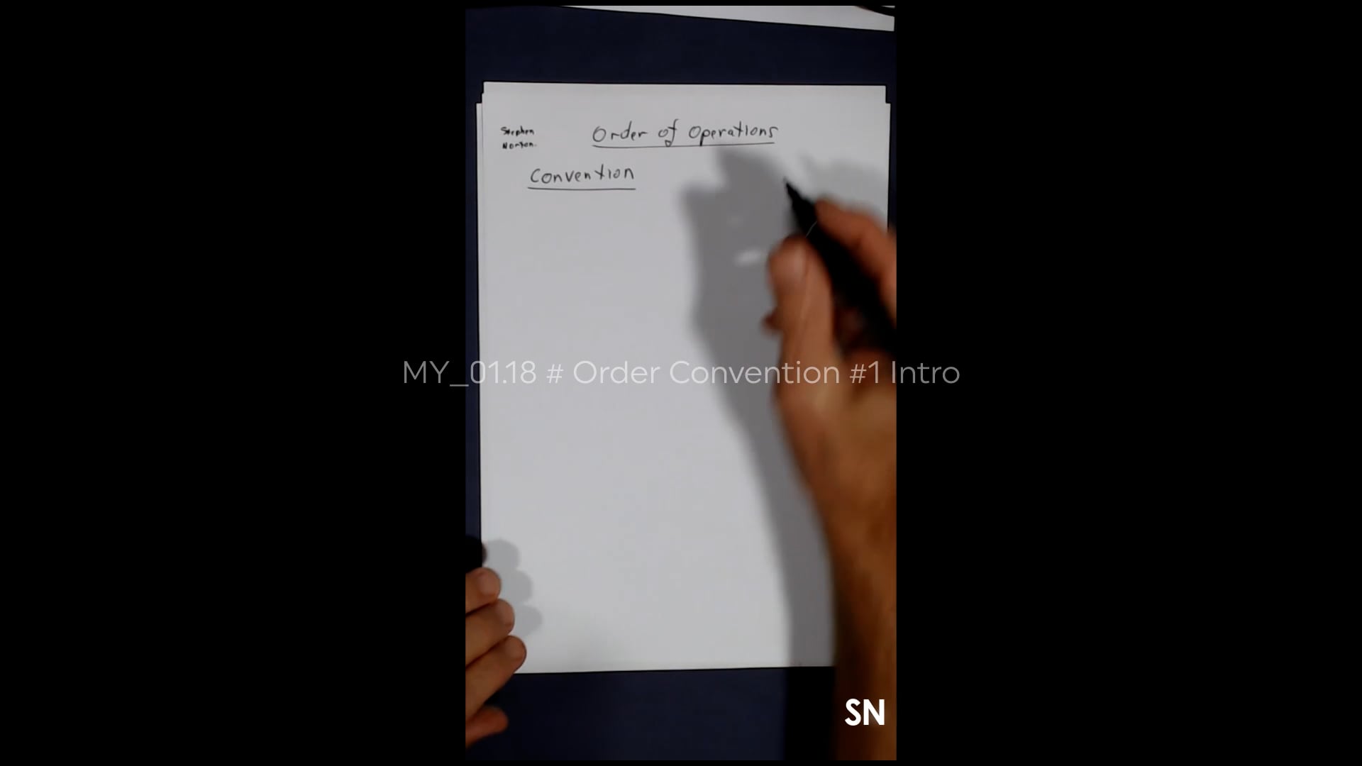MY_01.18 # Order Convention #1 Intro
