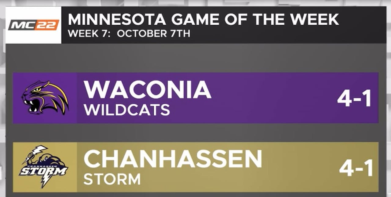 MN HSFB Waconia vs Chanhassen - High School Football - Mediacom MC22