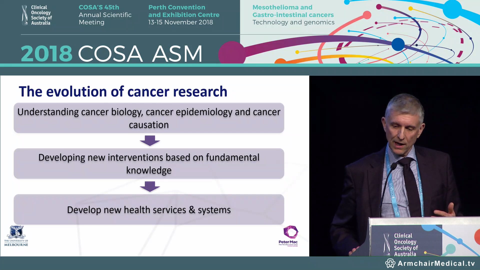 Tom Reeve Award presentation Developing new therapies for patients though collaboration Prof Grant McArthur