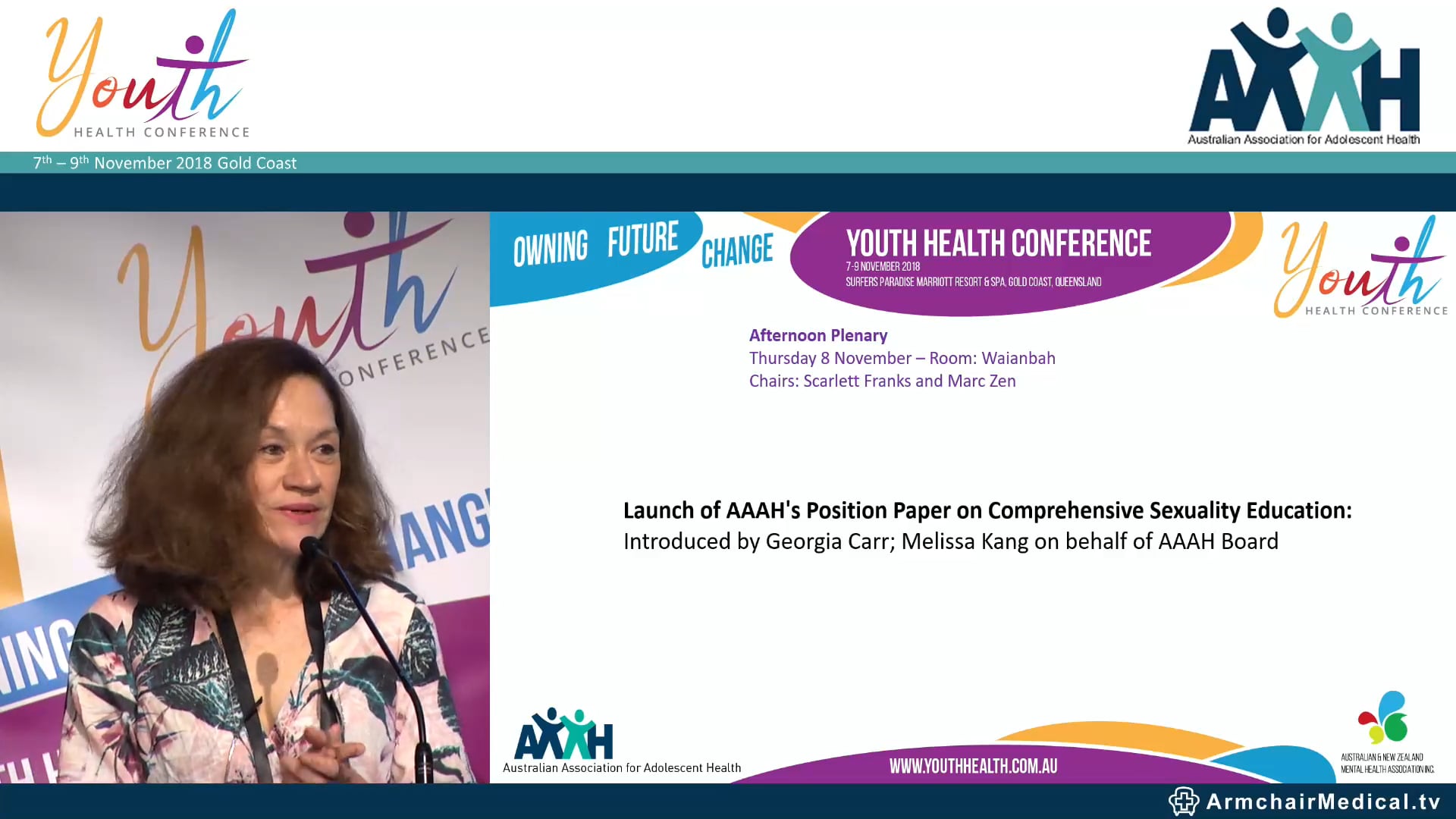 Launch of AAAH's Position Paper on Comprehensive Sexuality Education Introduced by Georgia Carr; Melissa Kang on behalf of AAAH Board