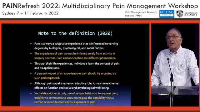 Monday - Overview of MSK Pain Prof. M...