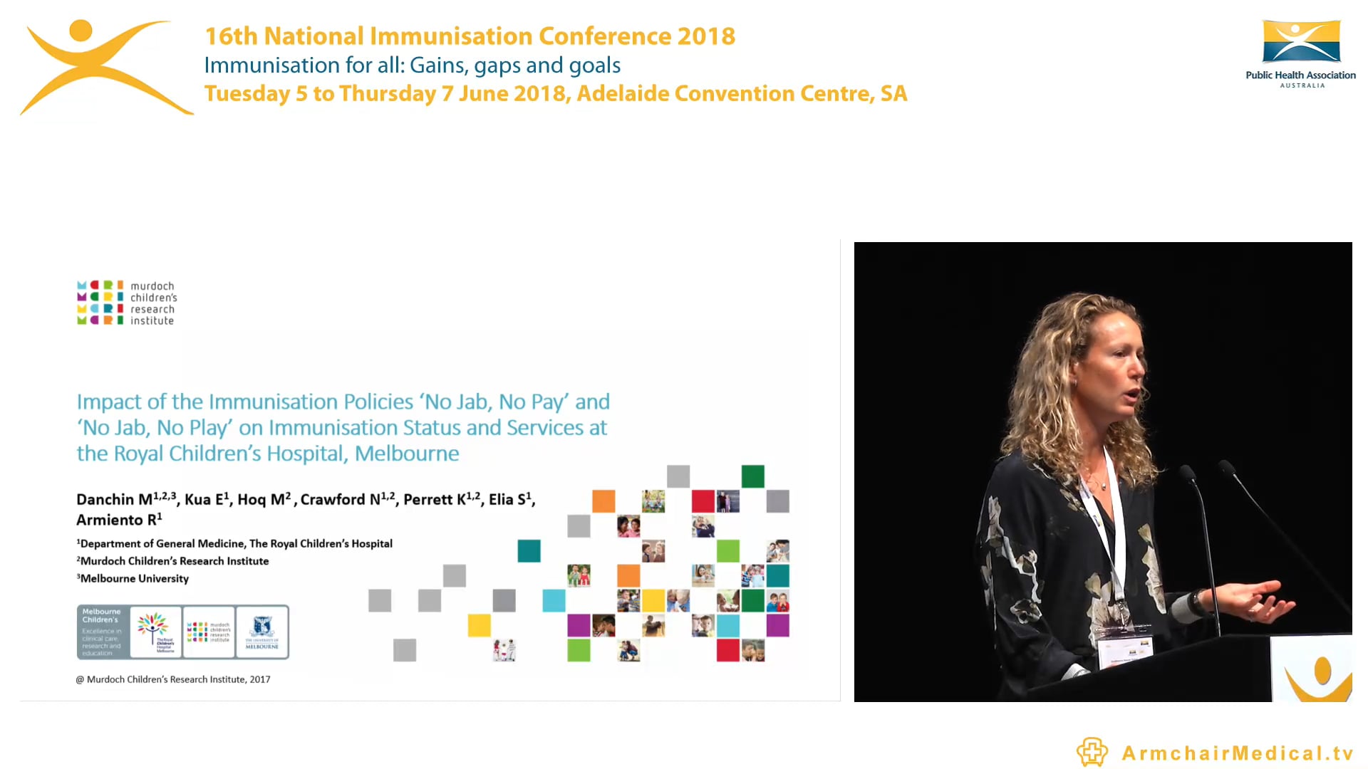 Impact of ‘No Jab’ policies on parents and immunisation service, RCH, Melbourne Margie Danchin