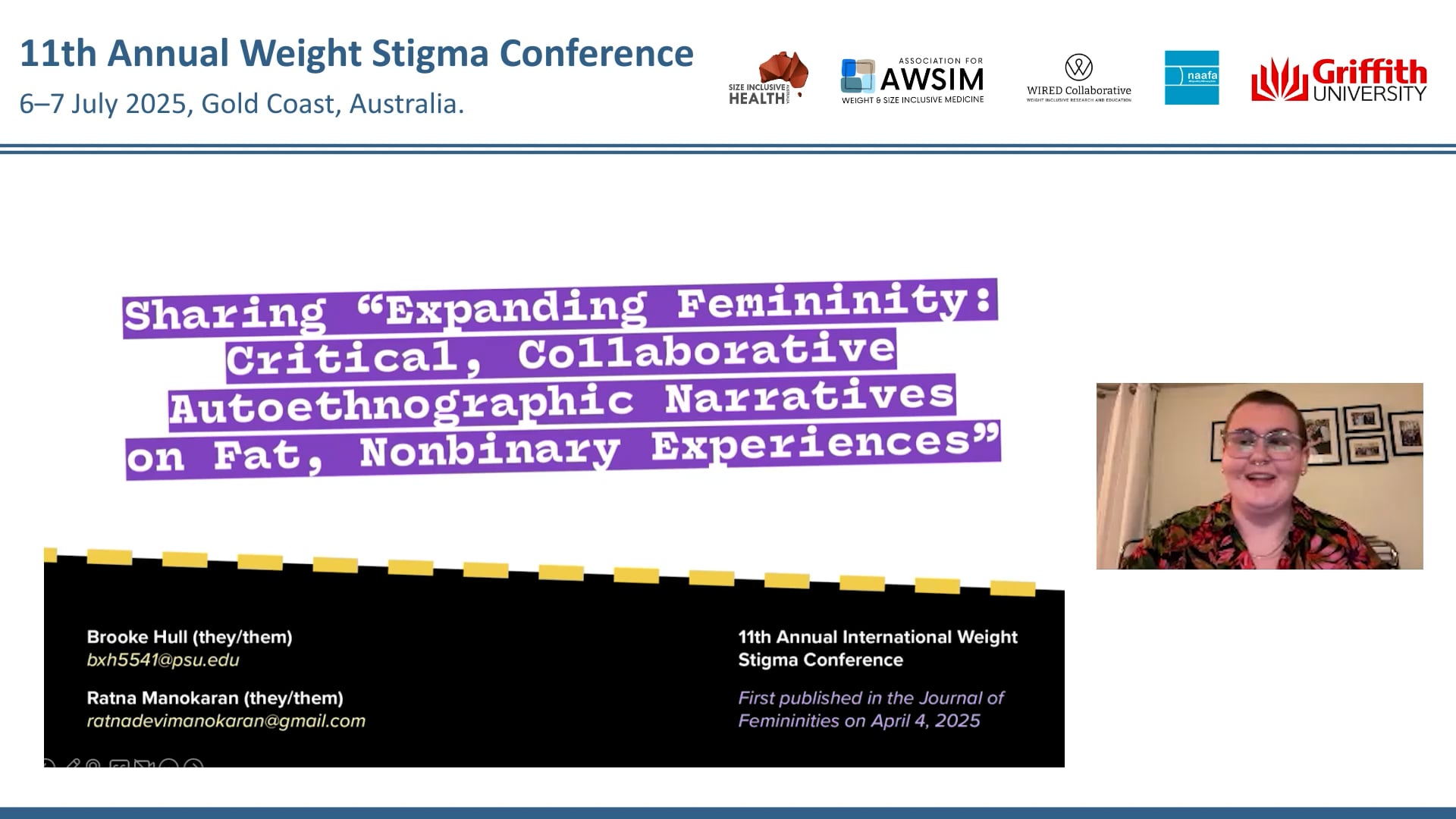 Expanding femininity Critical, collaborative autoethnographic narratives on fat, non-binary experiences Brooke Hull