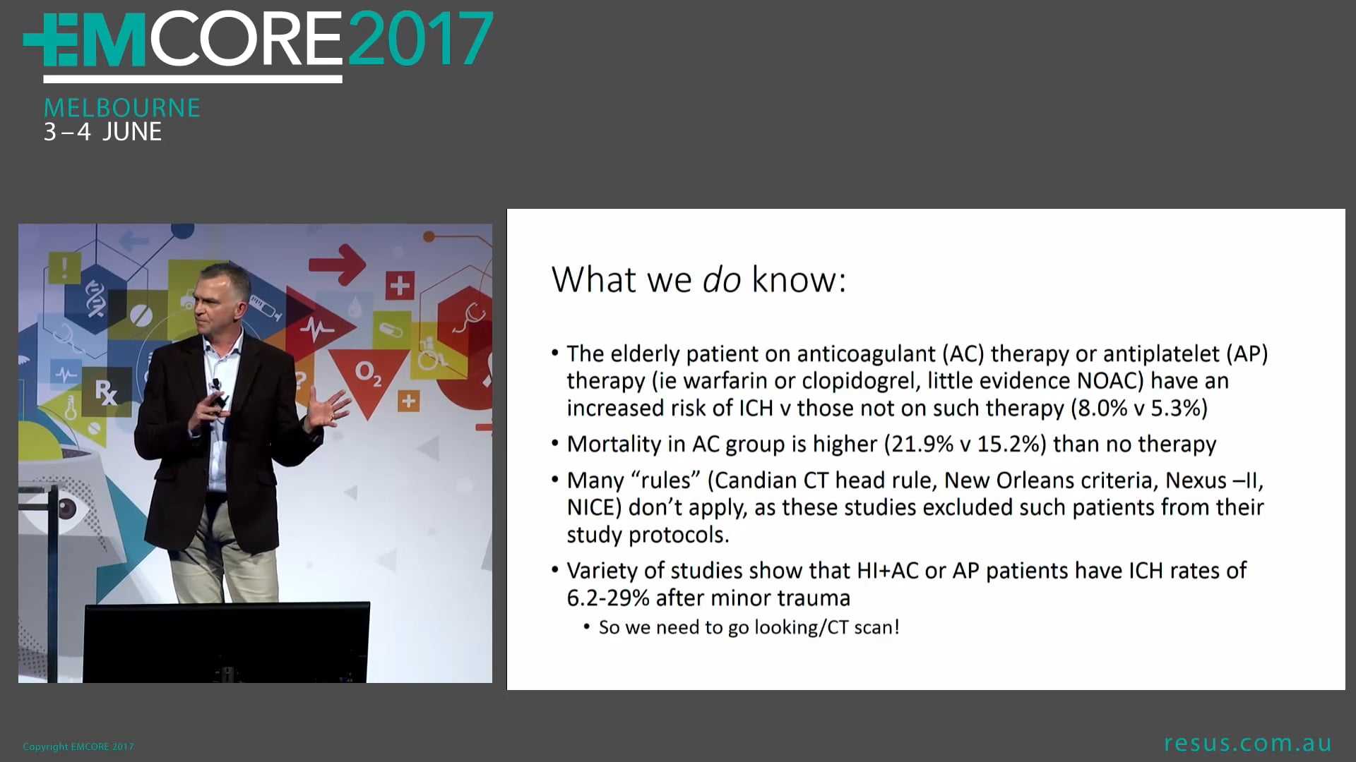 Head Injury, on Anticoagulants Do I need to Scan Twice Assoc Prof Alastair Meyer Director EM Casey Hospital