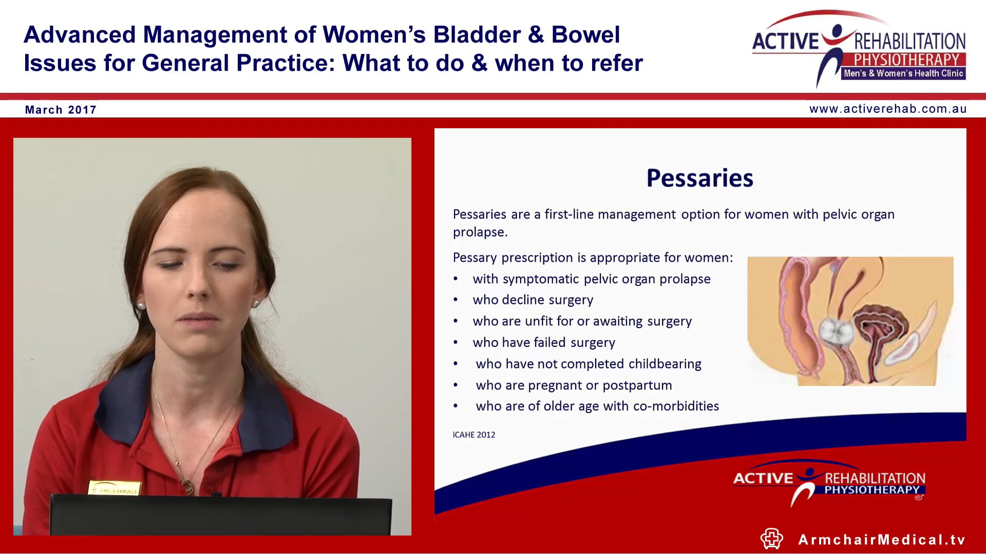 1 Physiotherapy & Pelvic Organ prolapse Amelia Samuels