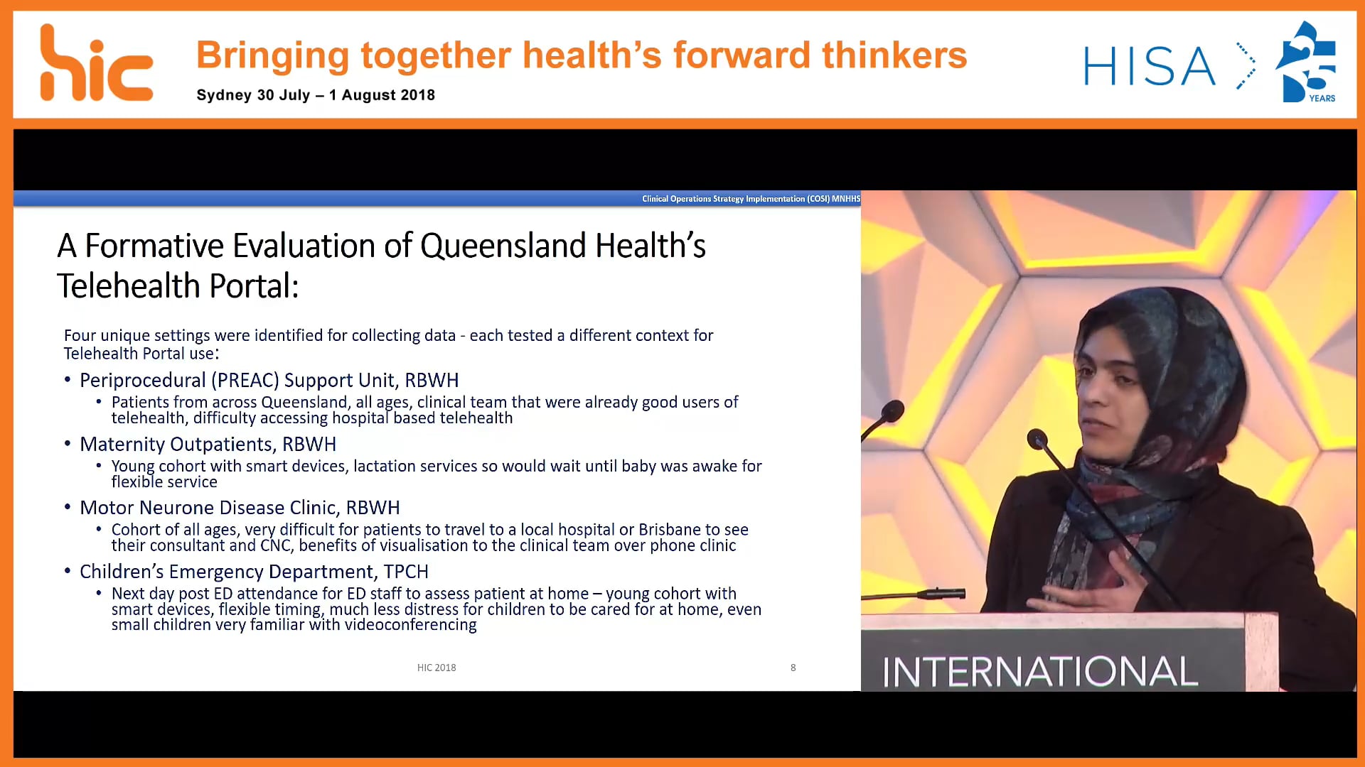 Telehealth portal use for pre-admission consultations in Queensland Benefits, challenges and critical enablers Dr Amina Tariq