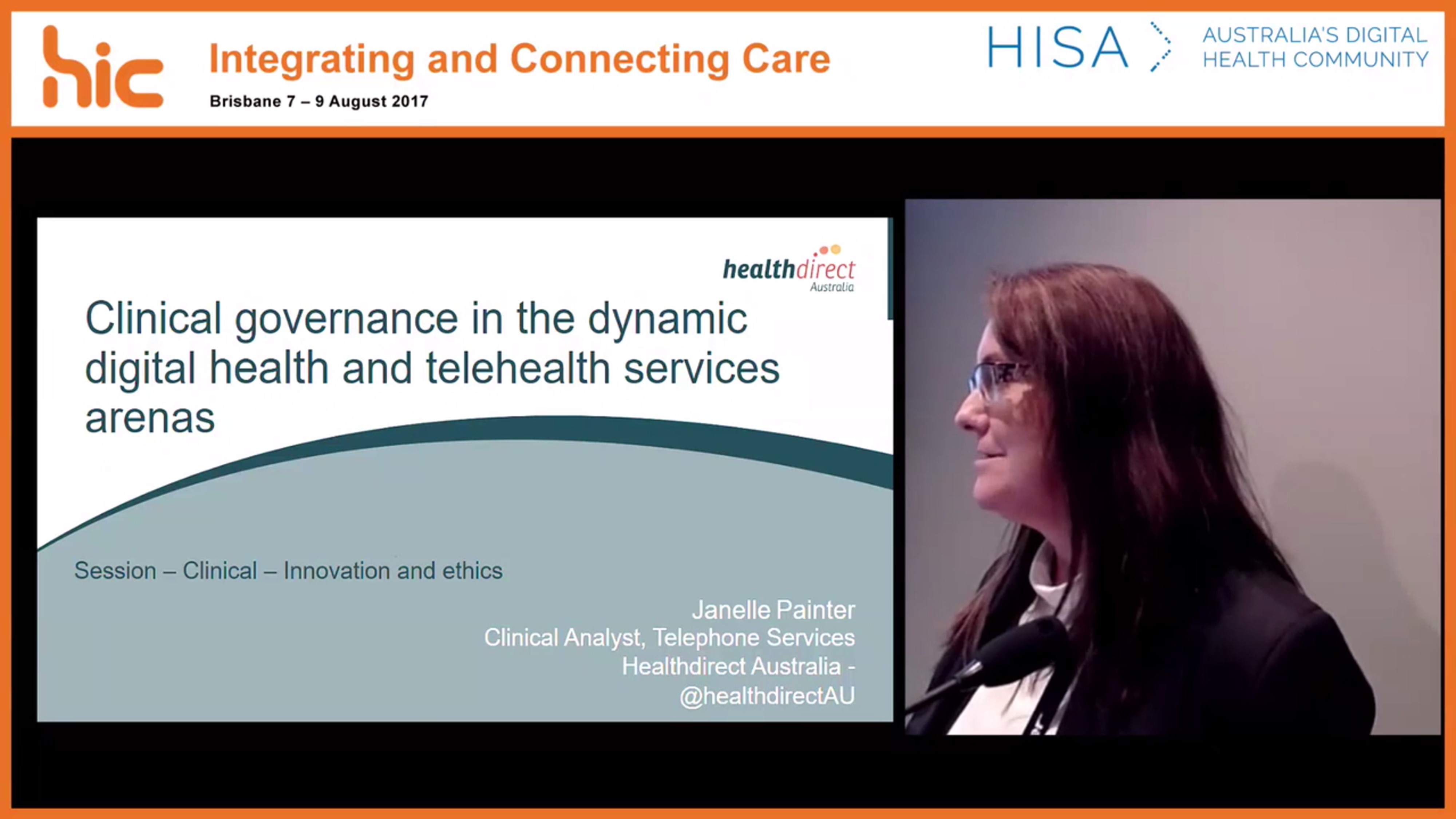 Clinical governance in the dynamic digital health and telehealth services arenas Janelle Painter