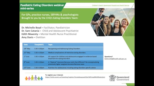 PED webinar 1 Recognising and addressing eating disorders