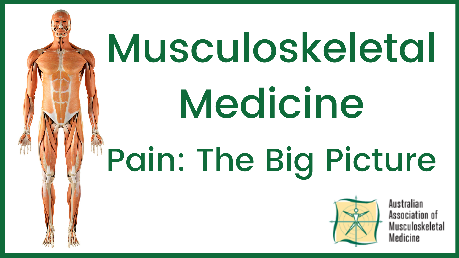 Musculoskeletal Medicine Pain the Big Picture
