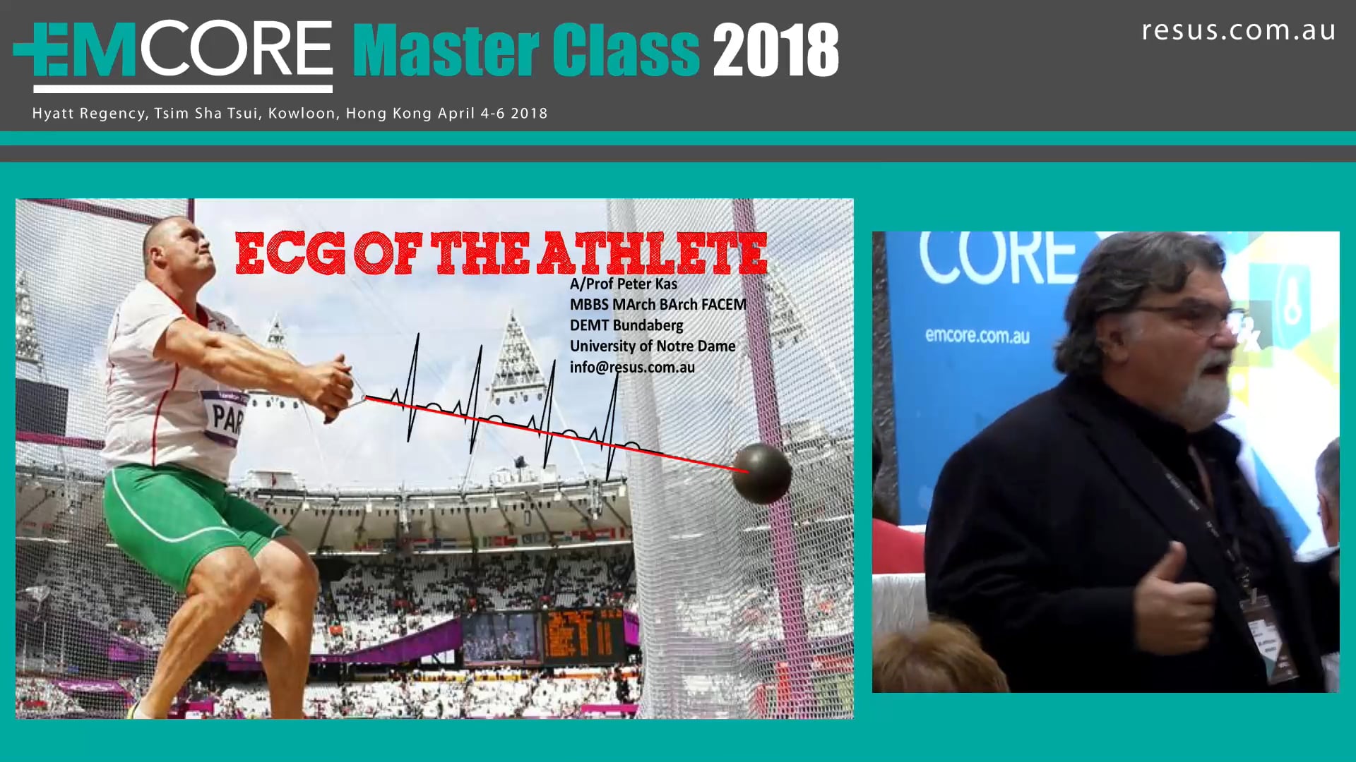 ECG of the athlete Assoc Prof Peter Kas (viewer guidance recommended)