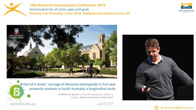 Meningococcal carriage in first year university students in South Australia Mark McMillan