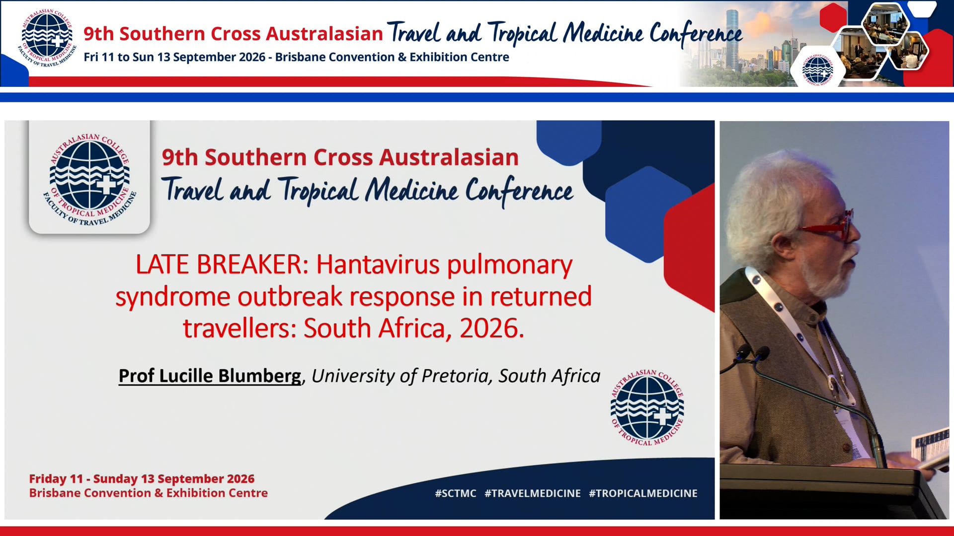 Hantavirus pulmonary syndrome outbreak response in returned travellers South Africa, 2026. Prof Lucille Blumberg